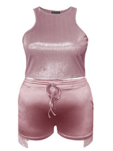 LW Plus Size Cami Drawstring Shorts Set Women