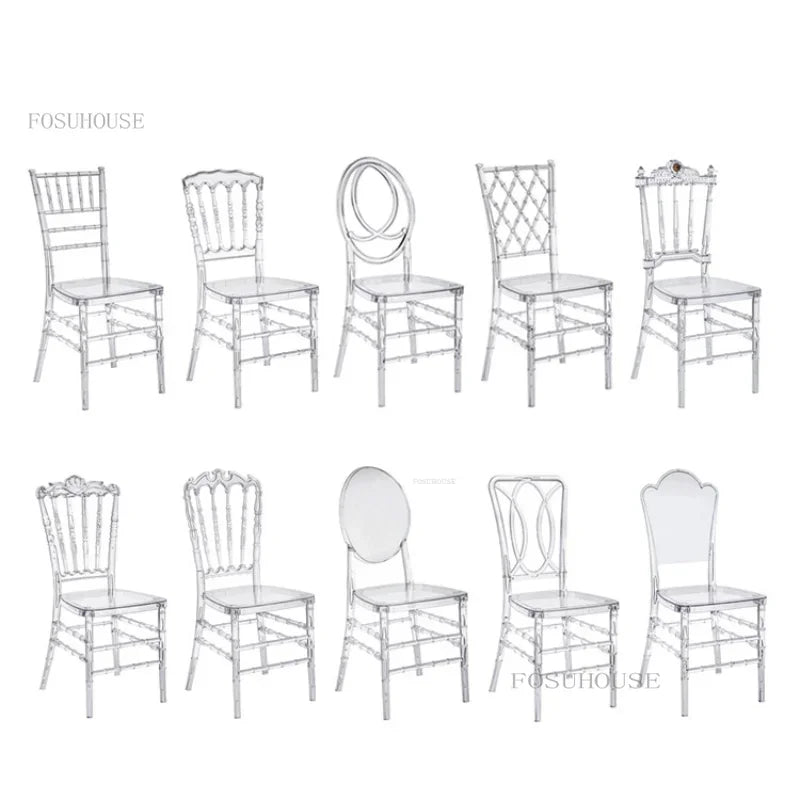 Home Transparent Dining Chair Hotel Crystal Chair Commercial