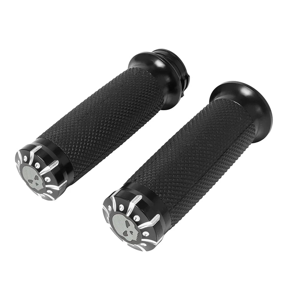 Black Motorcycle Handlebar Hand Grip 1'' 25mm Handle Bar Grips For Harley Sportster XL 883 1200 Touring Dyna Softail Road King