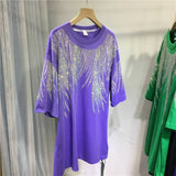 L4XL Plus Size Tops Rhinestone Graphic Tshirts Luxury