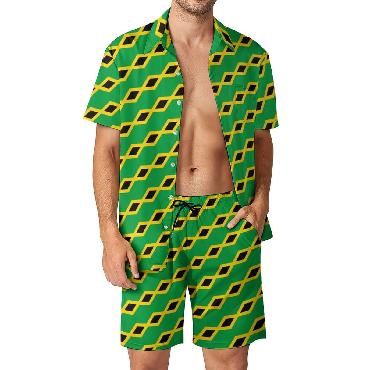 Jamaican Flag Men Sets Jamaica Cushion Aesthetic Casual