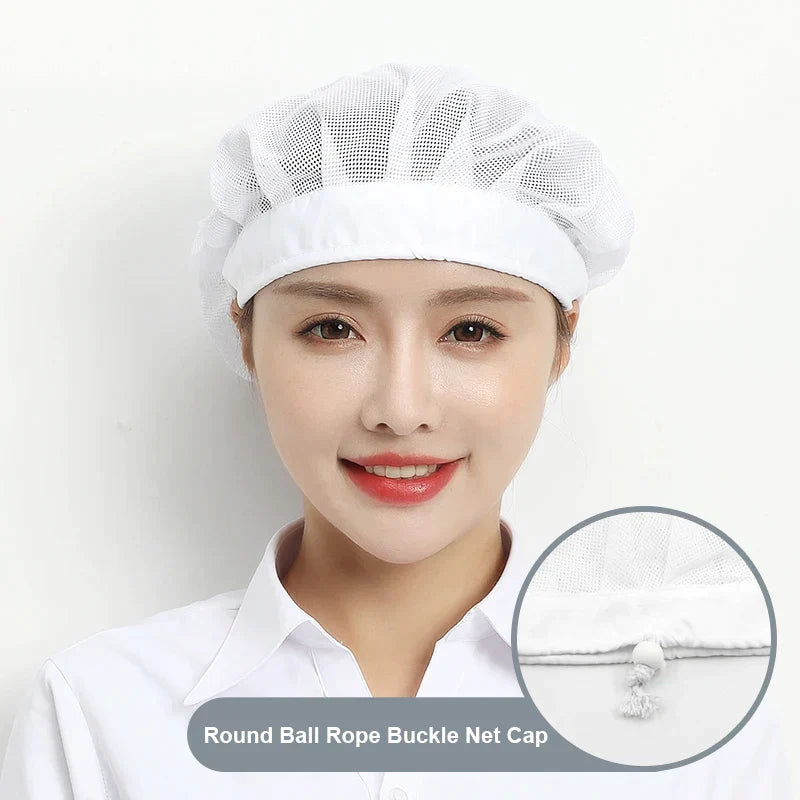 Black Adjustable Food Service Net Hat Kitchen Work