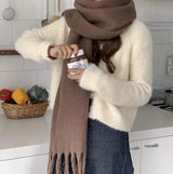 Luxury Cashmere Bright Solid Color Women Scarf Winter