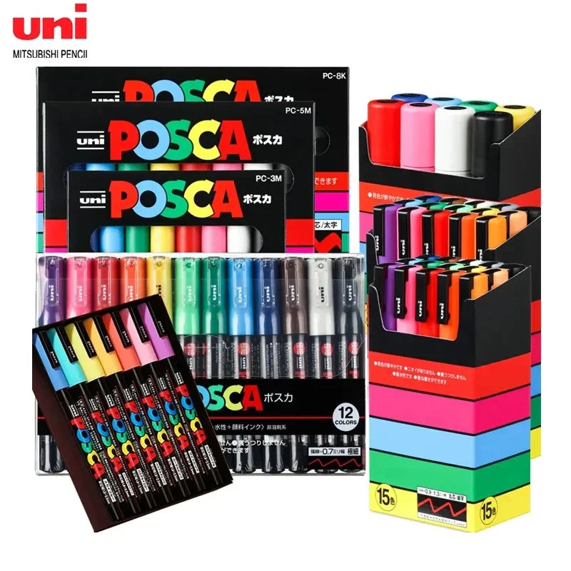 Japan Posca Marker Pen Set Non-Toxic Utilies Escolares