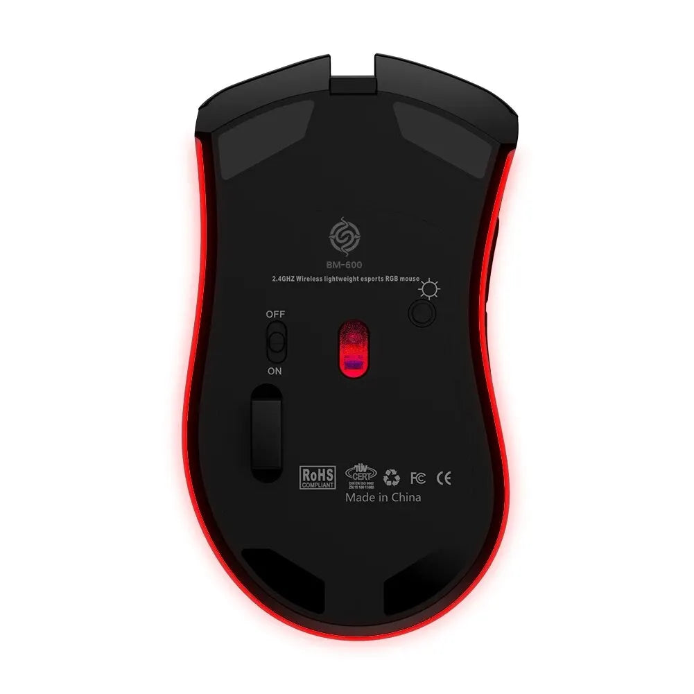 BM600 Rechargeable Gaming Mouse USB 2.4G Wireless RGB