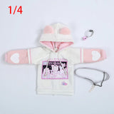 BJD Doll Clothes Cute Cat small bell Sweater Hoodie Jacket