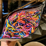 1000pcs Disposable Colorful Hair Ties Elastic Hair Bands