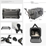 Portable Pet Trolley Case Detachable Universal Wheel Breathable