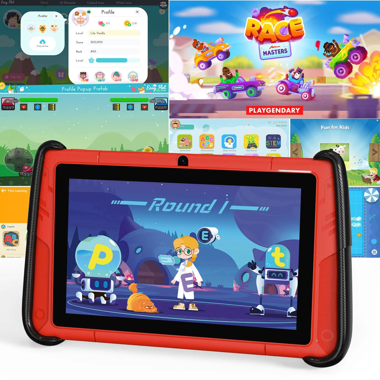 PRITOM 7" Android 12 Tablet for Children, 4GB