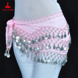 Belly Dance Belt for Women Chiffon Gold Coines