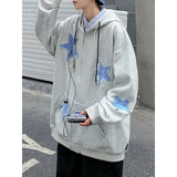 Men's Star Patch Zip Up Hoodie for Men