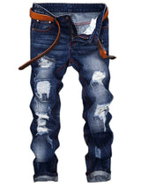 New Ripped Jeans Brand Motorcycle Design Plus Size