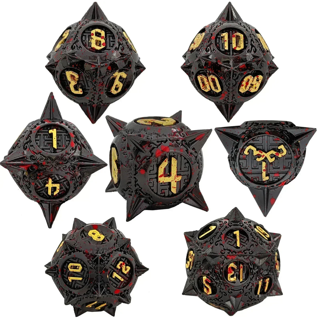 7pcs Solid Metal Dice Beautiful and Finely Crafted