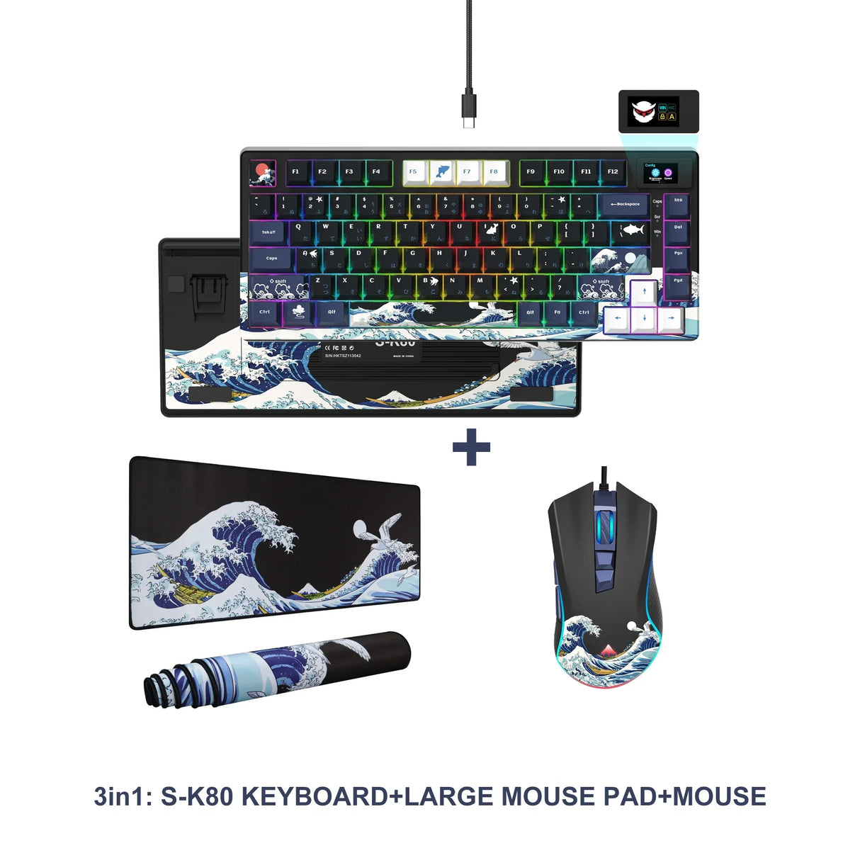 womier S-K80 Gamer Keyboard with Color OLED Display