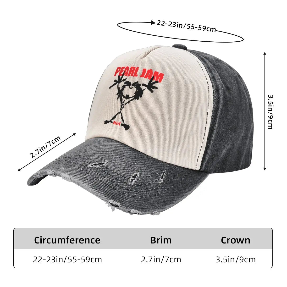 Baseball Cap Pearls Jam Rock Band Outfit for