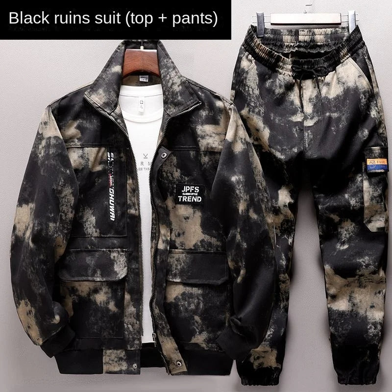 Men Clothing Two Piece Set Camouflage Discovery Training