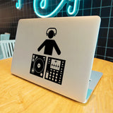 DJ Turntable Music Vinyl Laptop Sticker for Apple