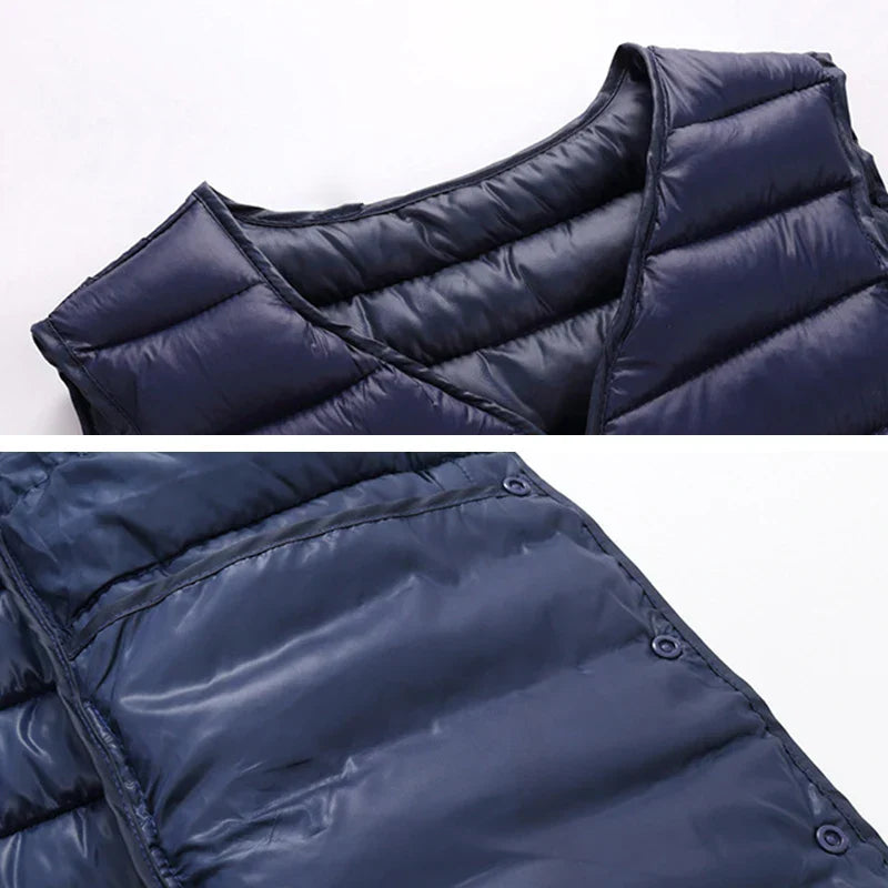 New Winter Men Down Cotton Vest Pocket Coat