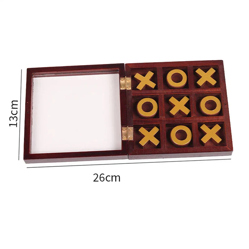 XO Chess Board 3D Wood Tic Tac Toe