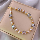 Vintage Purple Imitation Pearl Bracelet for Women Girls