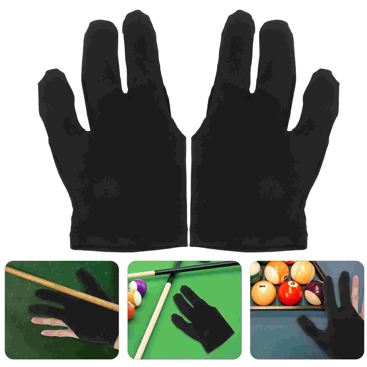 12 Pcs Snooker Glove Billiard Cue Three Finger
