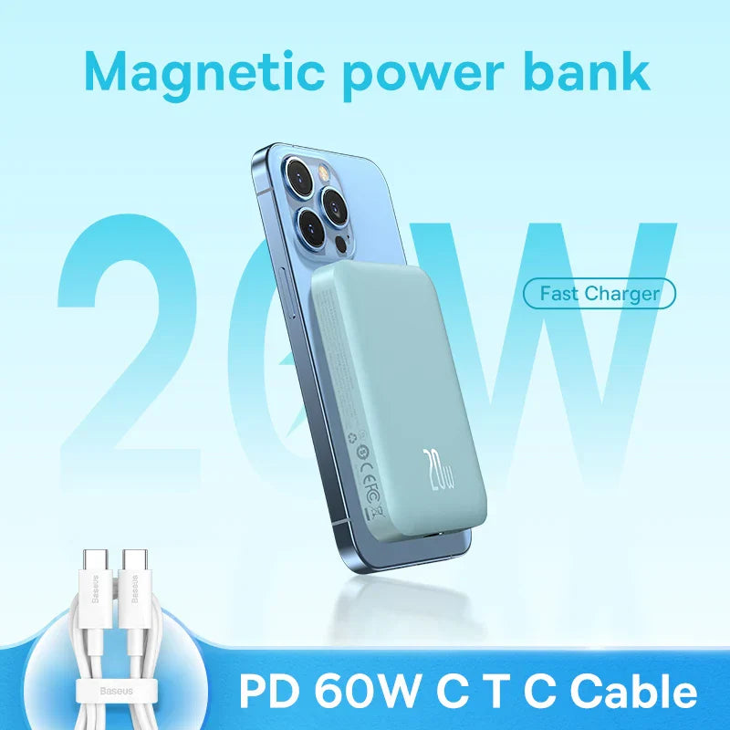 Baseus 20W Magnetic Wireless Charging 6000mAh Power Bank,