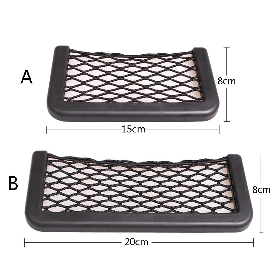 1pcs2pcs Car Organizer Storage Bag Auto Paste Net