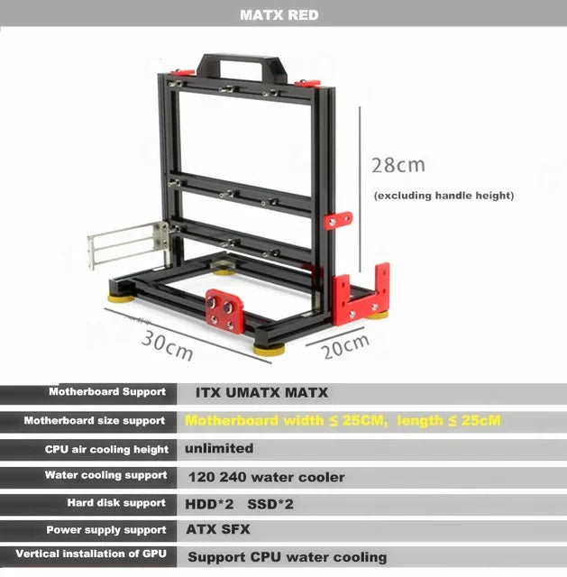 Open PC Gamer Cabinets,DIY ITX MATX ATX Case