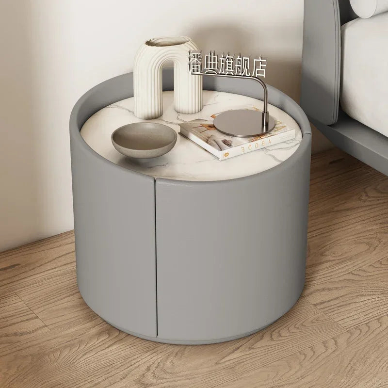 Italian Luxury Nightstands Minimalist Round Nordic Organizers Side