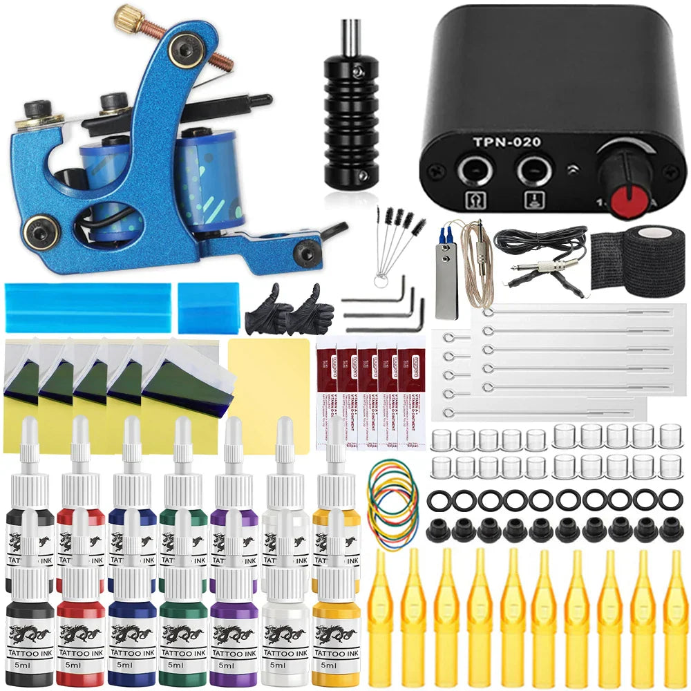 Professional Coil Tattoo Machine Kits 10 Wraps Coil