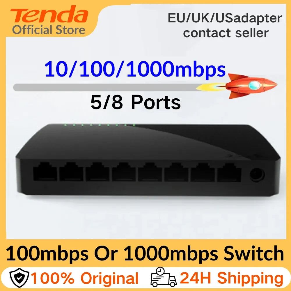 Tenda Gigabit Switch Ethernet 5/8Port 1000Mbps 10xFast Switch