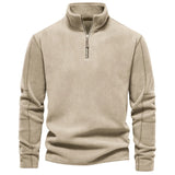 Men Winter Pullover Sweatshirts Fleece Warm Stand-up Collar