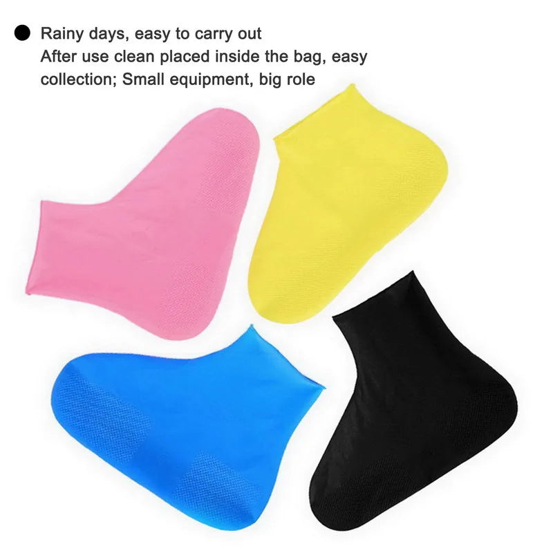 1 Pair Waterproof Nonslip Silicone Shoe High Elastic