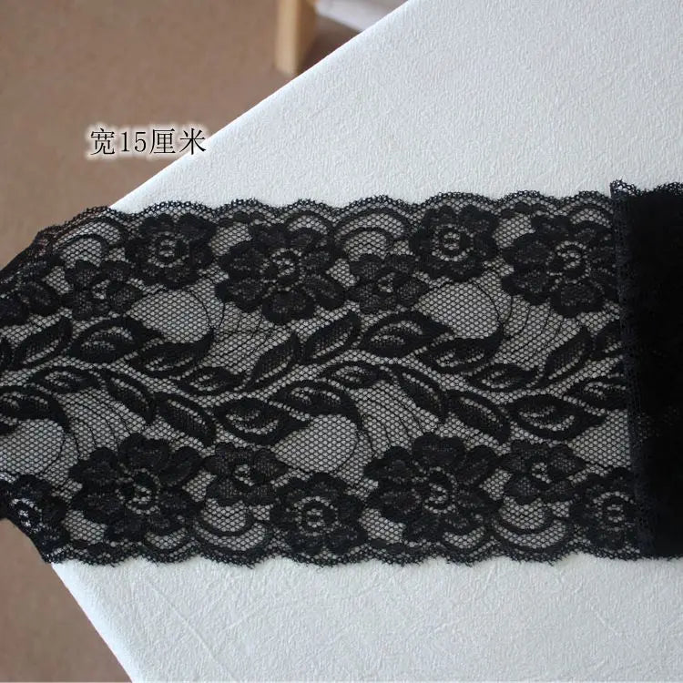 Elastic Hollow Floral Embroidery Lace Ribbon, DIY Apparel