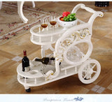 European Homestay Storage Cart Restaurant Household Double-decker Trolley