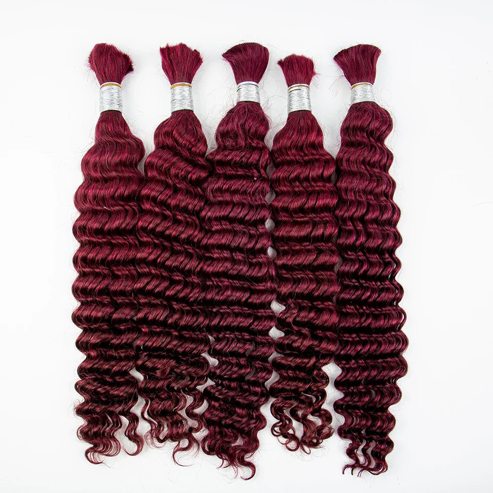 Burgundy Human Hair Extension Deep Curly Virgin Human