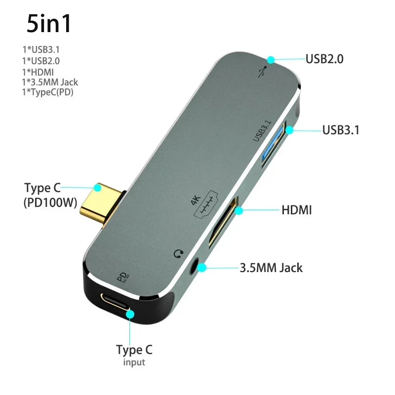 Powered Type C to USB TypeC to 3.5MM