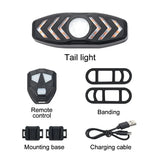 Bike Rear Lamp Smart Cycle Wireless Remote Turn