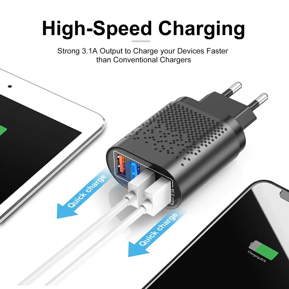 3.1A USB Charger Mobile Phone Adapter 4 Ports