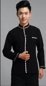 Long Sleeve Hotel Waiter Uniform Female Restaurant Topapron