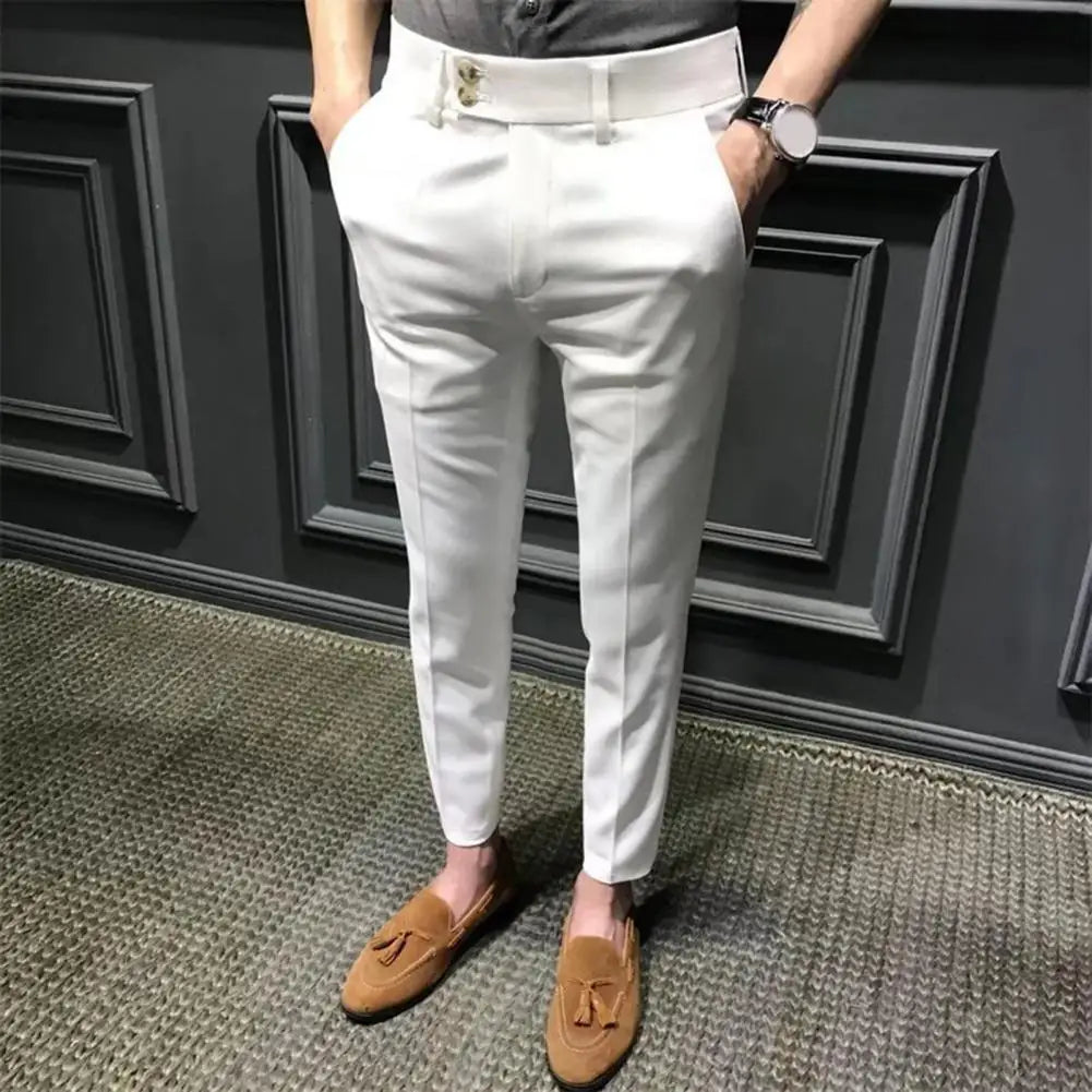 Trendy Men Ninth Pants Slim Fit Ninth Trousers