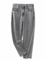 Plus Size Gray Jeans for Women Stretchy High