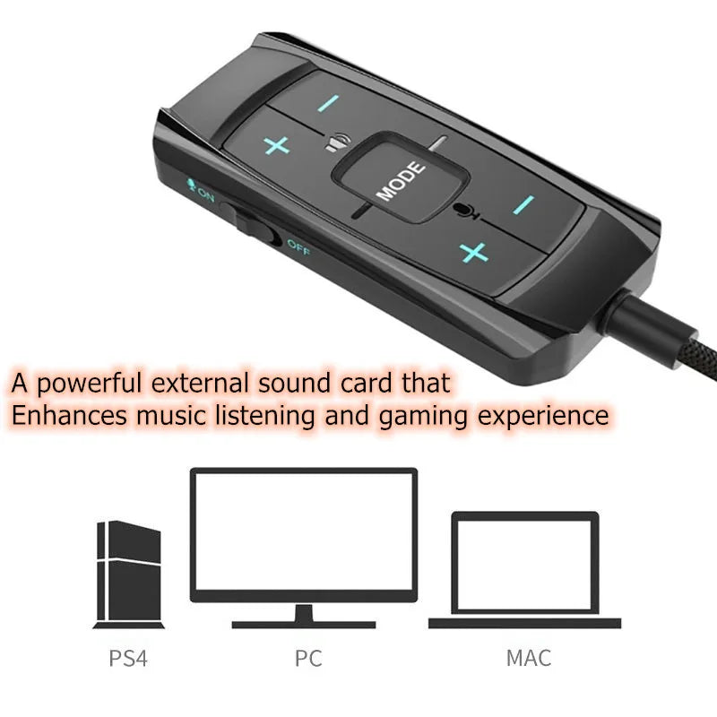 External USB Sound Card 7.1 Channel 3D Audio