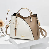 Newposs PU Leather Large Capacity Woman Handbag Grid