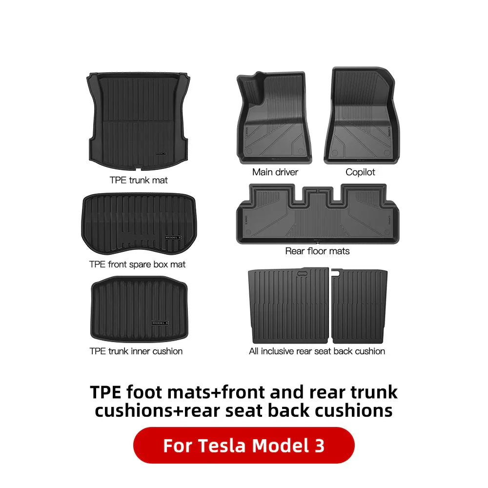 YZ For Tesla Floor Mats Model 3 Y