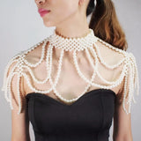 Women Body Chain Sexy Pearl Body Bra Chain