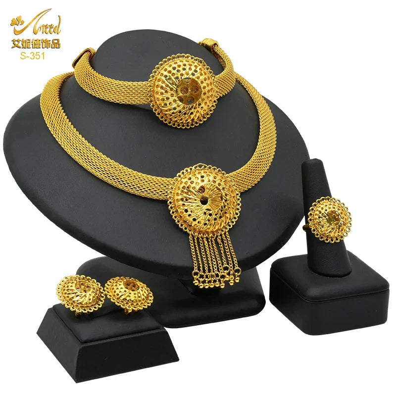 Indian Luxury Necklace Jewelry Sets For Women Dubai