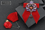 Men's Wedding Bow Tie Pins Set Luxury Rhinestone