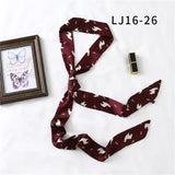 Long Silk Skinny Scarf Women Neck Hair Band