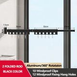 Extendable Clothesline Retractable Clothes Hanger Rack Folding Wall